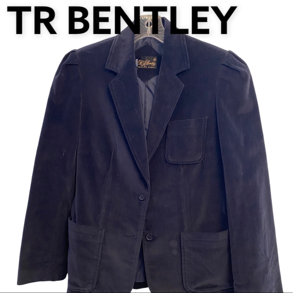 TR Bentley Navy Velvet Cotton Blazer sz 8